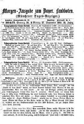 Münchener Tages-Anzeiger Montag 27. September 1869