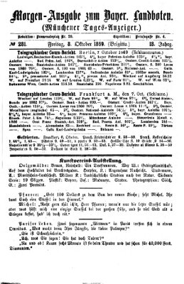 Münchener Tages-Anzeiger Freitag 8. Oktober 1869