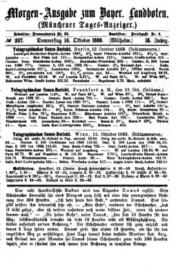 Münchener Tages-Anzeiger Donnerstag 14. Oktober 1869