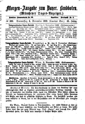 Münchener Tages-Anzeiger Donnerstag 4. November 1869