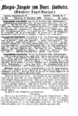 Münchener Tages-Anzeiger Mittwoch 17. November 1869