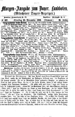 Münchener Tages-Anzeiger Dienstag 23. November 1869