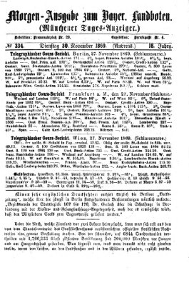 Münchener Tages-Anzeiger Dienstag 30. November 1869