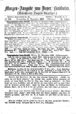 Münchener Tages-Anzeiger Donnerstag 2. Dezember 1869