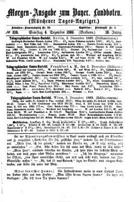 Münchener Tages-Anzeiger Samstag 4. Dezember 1869