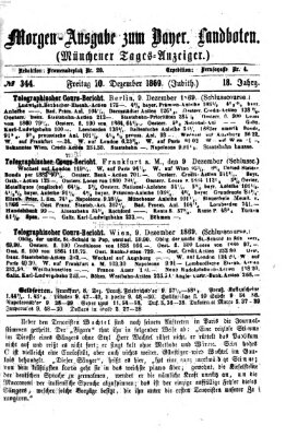 Münchener Tages-Anzeiger Freitag 10. Dezember 1869