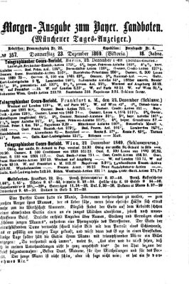 Münchener Tages-Anzeiger Donnerstag 23. Dezember 1869