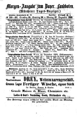 Münchener Tages-Anzeiger Samstag 25. Dezember 1869