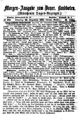 Münchener Tages-Anzeiger Dienstag 28. Dezember 1869