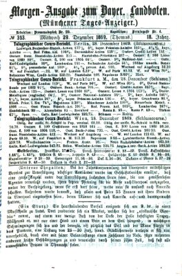 Münchener Tages-Anzeiger Mittwoch 29. Dezember 1869