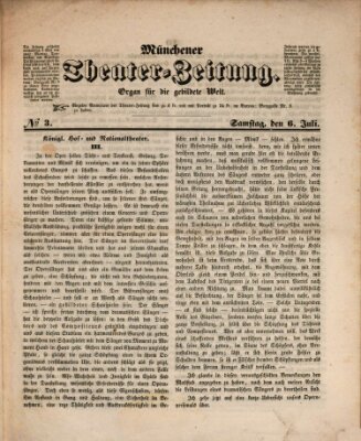 Münchener Theater-Zeitung Samstag 6. Juli 1850