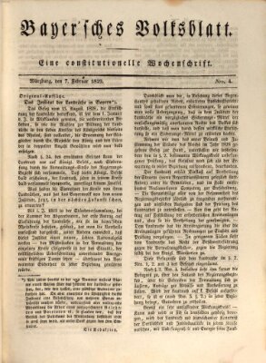 Bayerisches Volksblatt Samstag 7. Februar 1829