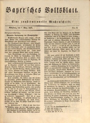 Bayerisches Volksblatt Samstag 7. März 1829