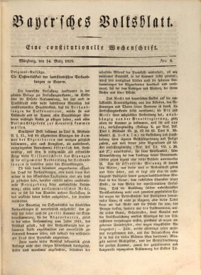 Bayerisches Volksblatt Samstag 14. März 1829