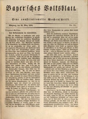 Bayerisches Volksblatt Samstag 28. März 1829