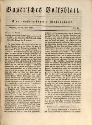 Bayerisches Volksblatt Samstag 25. April 1829