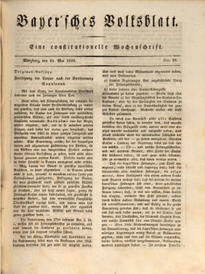 Bayerisches Volksblatt Samstag 16. Mai 1829