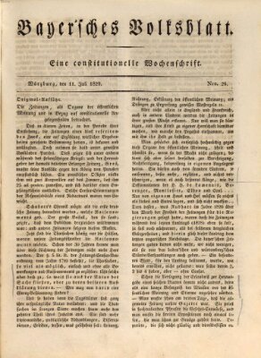 Bayerisches Volksblatt Samstag 11. Juli 1829