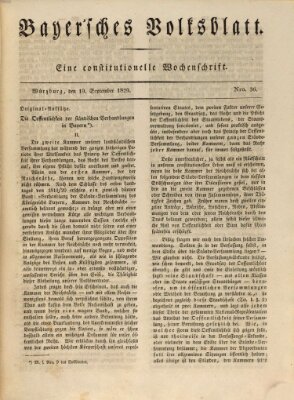 Bayerisches Volksblatt Samstag 19. September 1829