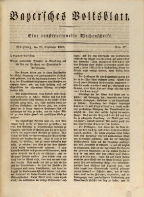 Bayerisches Volksblatt Samstag 26. September 1829