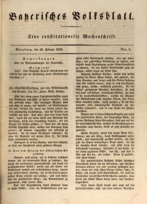 Bayerisches Volksblatt Samstag 20. Februar 1830