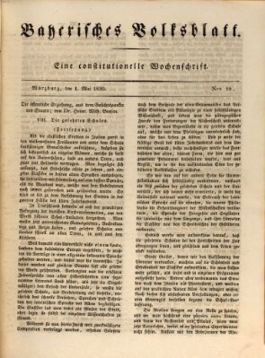 Bayerisches Volksblatt Samstag 1. Mai 1830