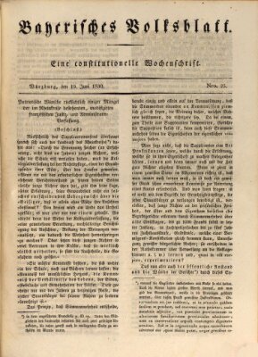 Bayerisches Volksblatt Samstag 19. Juni 1830