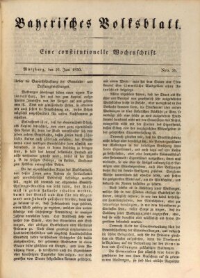 Bayerisches Volksblatt Samstag 26. Juni 1830