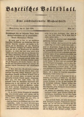 Bayerisches Volksblatt Samstag 31. Juli 1830