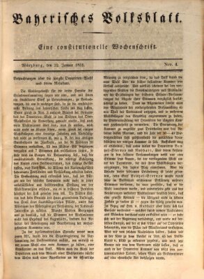 Bayerisches Volksblatt Samstag 22. Januar 1831