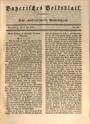 Bayerisches Volksblatt Samstag 2. Juli 1831