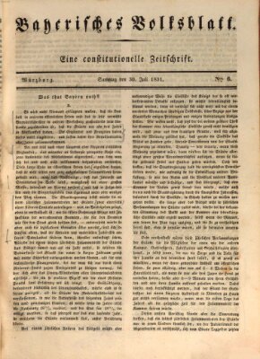 Bayerisches Volksblatt Samstag 30. Juli 1831