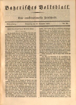 Bayerisches Volksblatt Donnerstag 15. September 1831