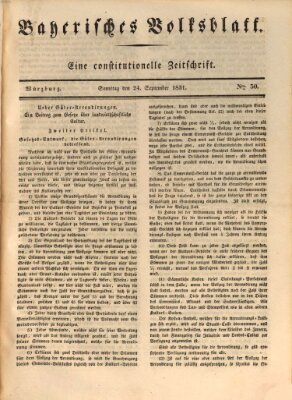 Bayerisches Volksblatt Samstag 24. September 1831