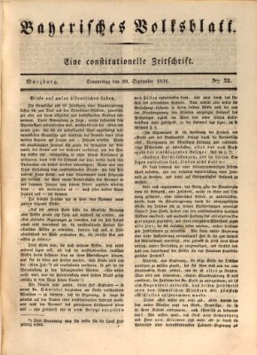 Bayerisches Volksblatt Donnerstag 29. September 1831