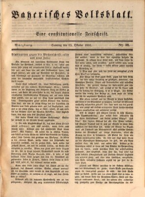 Bayerisches Volksblatt Samstag 15. Oktober 1831