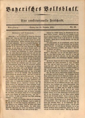 Bayerisches Volksblatt Dienstag 13. Dezember 1831