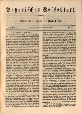 Bayerisches Volksblatt Donnerstag 15. Dezember 1831