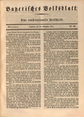 Bayerisches Volksblatt Samstag 24. Dezember 1831