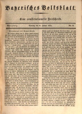 Bayerisches Volksblatt Samstag 21. Januar 1832