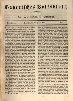 Bayerisches Volksblatt Donnerstag 26. Januar 1832