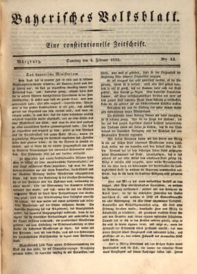 Bayerisches Volksblatt Samstag 4. Februar 1832