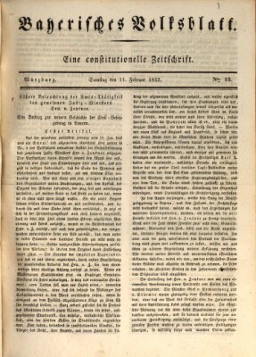 Bayerisches Volksblatt Samstag 11. Februar 1832