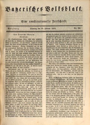 Bayerisches Volksblatt Samstag 25. Februar 1832