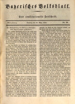 Bayerisches Volksblatt Samstag 10. März 1832