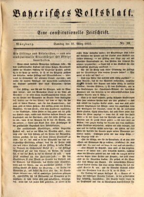 Bayerisches Volksblatt Samstag 31. März 1832