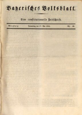 Bayerisches Volksblatt Donnerstag 17. Mai 1832