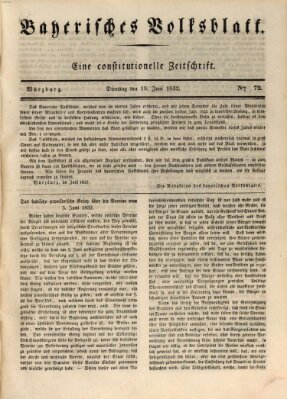 Bayerisches Volksblatt Dienstag 19. Juni 1832
