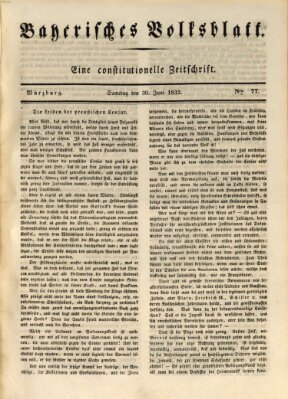 Bayerisches Volksblatt Samstag 30. Juni 1832