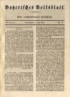 Bayerisches Volksblatt Donnerstag 12. Juli 1832